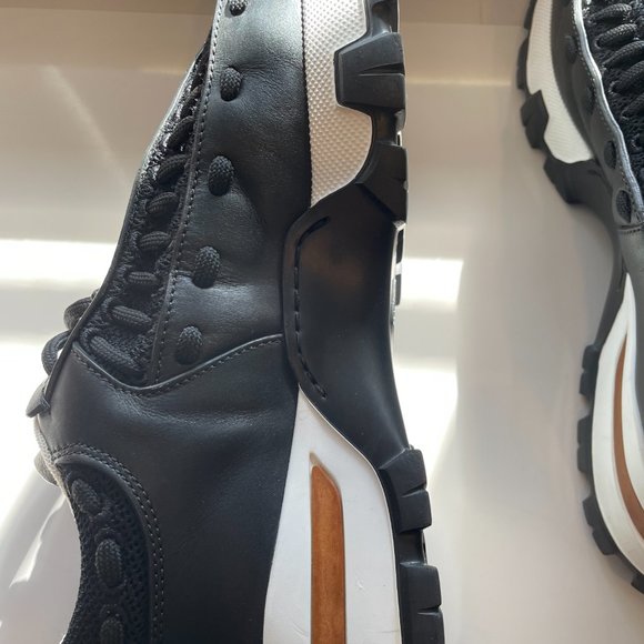 Ermenegildo Zegna Couture Leather Sneakers Shoes Black US Italy - Picture 9 of 10